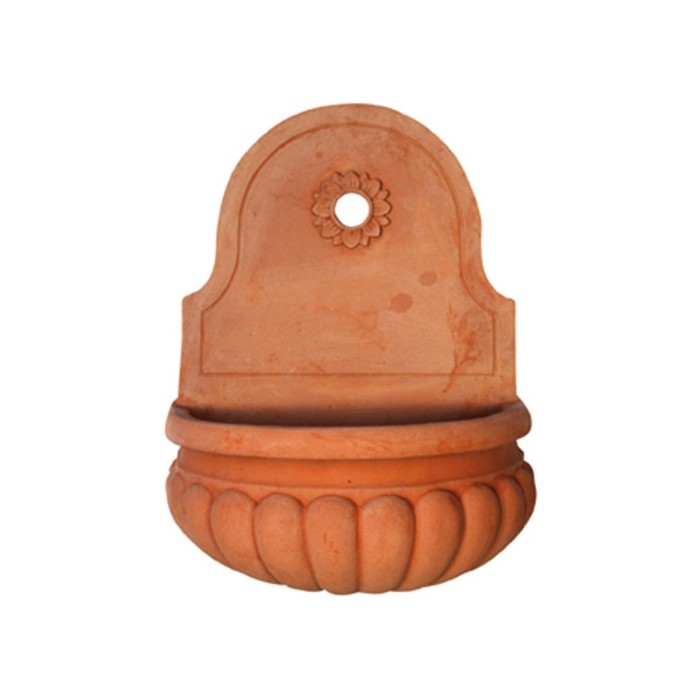 Wall-Mounted Holy Water Font in Terracotta